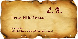 Lenz Nikoletta névjegykártya